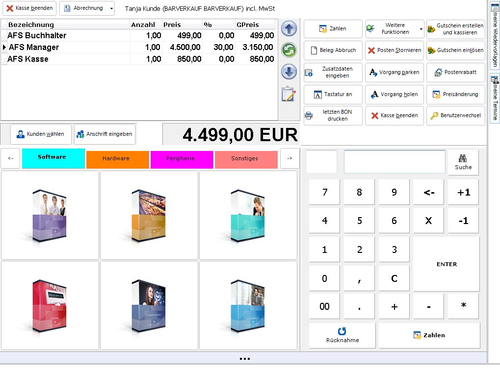 Kassenoberfläche 3